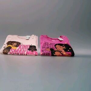 Girls The Childrens Place Graphic Size 7/8 Long Sleave Pink TEES LOT OF 2 NEW